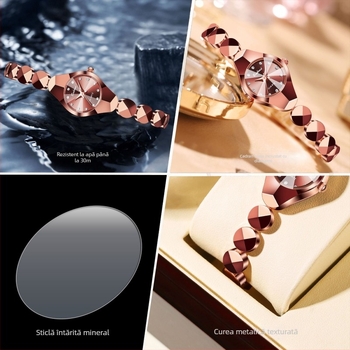 Binbang Ceas de damă cu cuarț impermeabil, all-match de nișă, brățară rafinată de înaltă calitate, stil de lux, transfrontalier