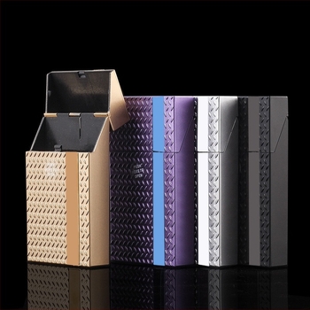 Husă de țigară din plastic, cu bandă verticală strălucitoare, cutie de țigară fină, poate ambala întregul pachet, husă portabilă pentru țigară, cataramă interioară, comutator, capac elastic, cutie de depozitare, rezistență la compresie