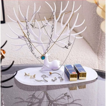 Coarnă de cerb în formă de cercei suport pentru bijuterii cu cercei colier desen animat căprioară finisare ornamente desktop depozitare rack