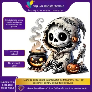 Producător en-gros Autocolante cu transfer termic Îmbrăcăminte pentru copii Modele de Halloween Imprimare îmbrăcăminte Imprimare offset Transfer termic cu cerneală albă Autocolante de transfer termic