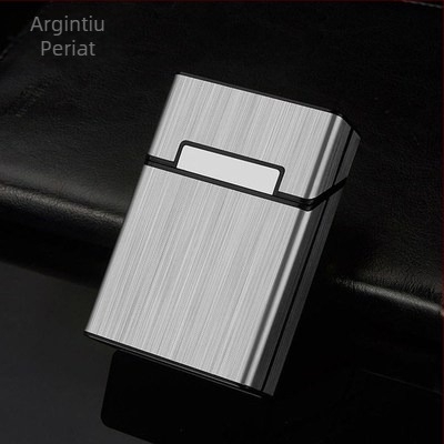 Toc de țigară din aliaj de aluminiu nou, toc de țigară periat, toc de țigară metalic, toc de țigară cu cataramă magnetică, toc de țigară metalic pentru bărbați