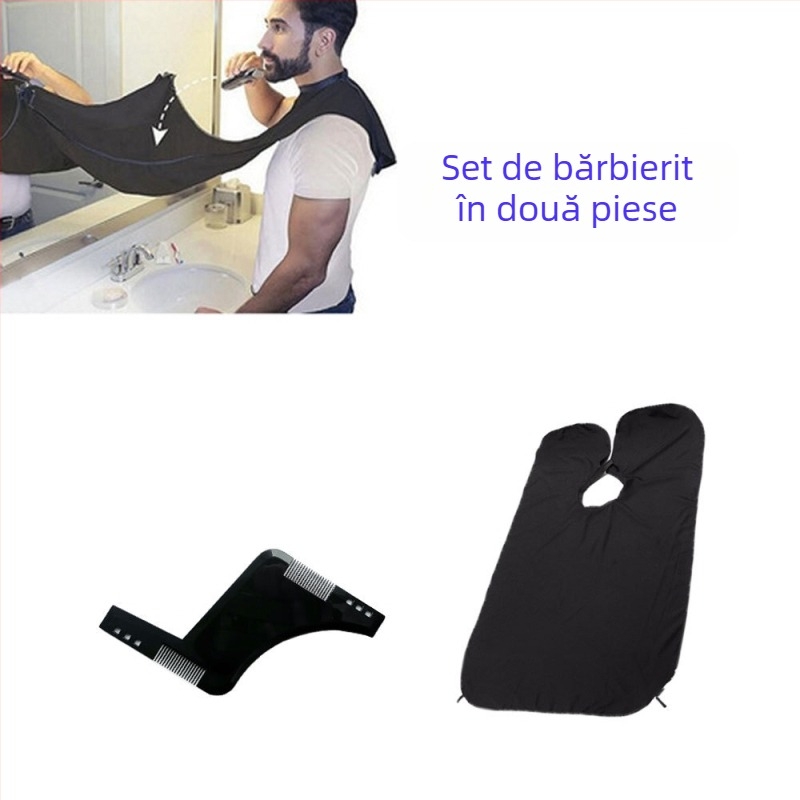 Set de instrumente de coafat pentru bărbați, vânzare fierbinte de pe Amazon, pieptene de ras pentru barbă, pânză de coafură, șal de vopsit părul