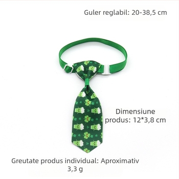 Guler cu trifoi cu patru foi pentru sărbători, costum de festival, festival irlandez, cravată pentru câini, papion pentru pisici de Ziua Sfântului Patrick