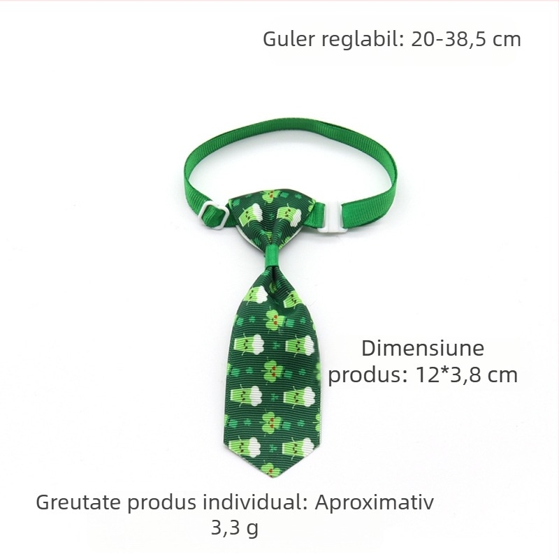 Guler cu trifoi cu patru foi pentru sărbători, costum de festival, festival irlandez, cravată pentru câini, papion pentru pisici de Ziua Sfântului Patrick
