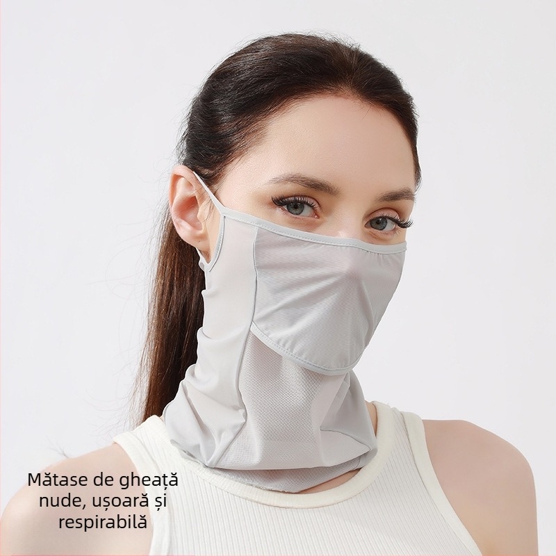 Mască de mătase de gheață de vară pentru femei, mască de protecție solară respirabilă, subțire, cu uscare rapidă, sporturi în aer liber, fitness, bărbați, mască de pescuit și ciclism