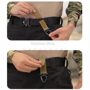 Cataramă triunghiulară cu velcro din nailon pentru exterior, cârlig rotativ multifuncțional, carabină tactică pentru breloc, echipament CS