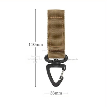 Cataramă triunghiulară cu velcro din nailon pentru exterior, cârlig rotativ multifuncțional, carabină tactică pentru breloc, echipament CS