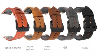 Curea din piele Crazy Horse direct din fabrică, 22-20 mm, din piele de vacă adevărată, cu comutator și eliberare rapidă, curea inteligentă retro pentru bărbați