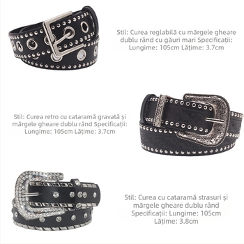 Curea retro din aliaj, cu două rânduri de mărgele, pentru bărbați și femei, discretă, pentru navetiști, decorați în stil punk, pentru agrement corporal