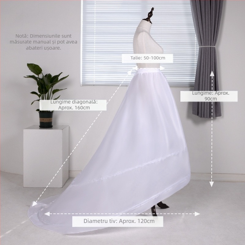 Rochie de mireasă cu fustă ajustabilă în formă de os de pește, fustă de coadă cu flori Lolita, fustă Carmen pentru mireasă