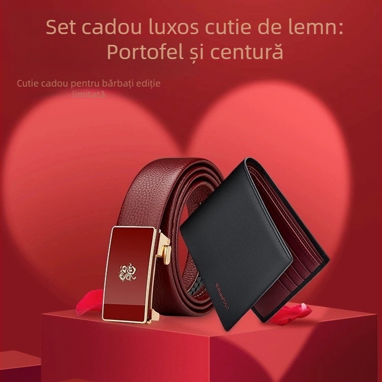 Curea King's Paul pentru bărbați, din piele naturală, curea roșie de șarpe, curea roșie de nuntă, curea interioară care poartă cadou de Anul Nou