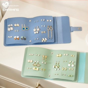 Cercei geantă de depozitare creativă multifuncțională cercei depozitare carte portabilă cercei bijuterii geantă de mare capacitate bijuterii depozitare geantă