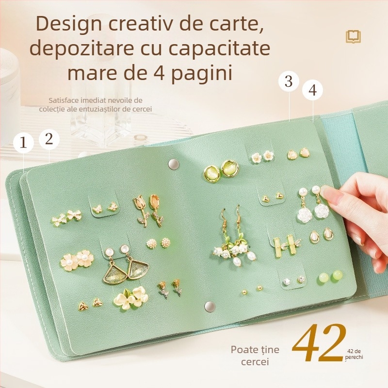 Cercei geantă de depozitare creativă multifuncțională cercei depozitare carte portabilă cercei bijuterii geantă de mare capacitate bijuterii depozitare geantă