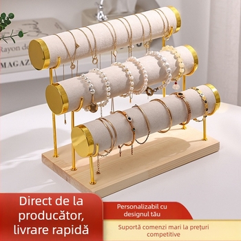 Raft de afișare pentru brățări, suport metalic multistrat pentru brățări, suport de afișare pentru bijuterii, scară, raft de depozitare pentru brățări, raft de bijuterii din catifea