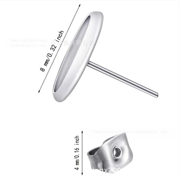 30 px/cutie cercei rotunzi convexi din oțel inoxidabil, pentru confecționarea bijuteriilor, consumabile DIY