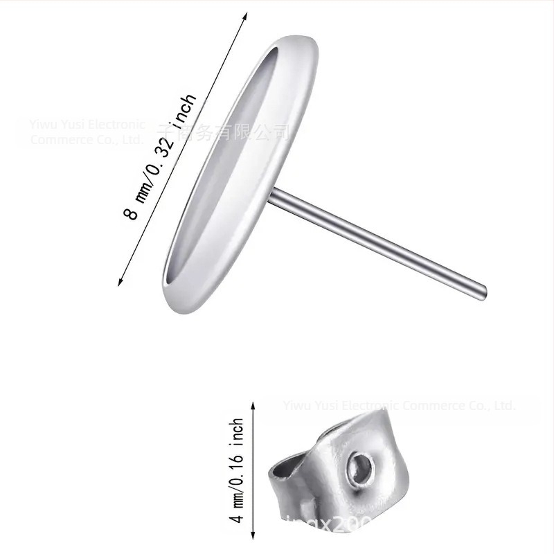 30 px/cutie cercei rotunzi convexi din oțel inoxidabil, pentru confecționarea bijuteriilor, consumabile DIY