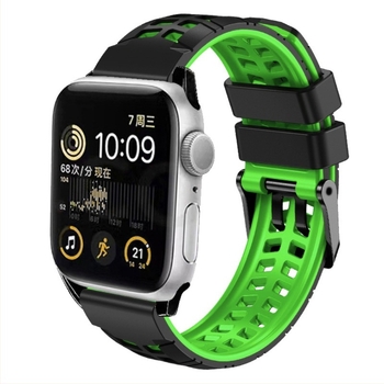 Pentru Apple Watch cu curea din silicon twill cu două rânduri de nasturi, iwatch 1-10 generații, brățară sport respirabilă generală