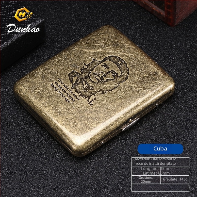 Cutie de țigări din cupru pur, cu flori condensate din bronz, cu 20 de pachete, cutie cadou sculptată, cu flori sculptate, rezistentă la presiune, set de fumat rezistent la praf