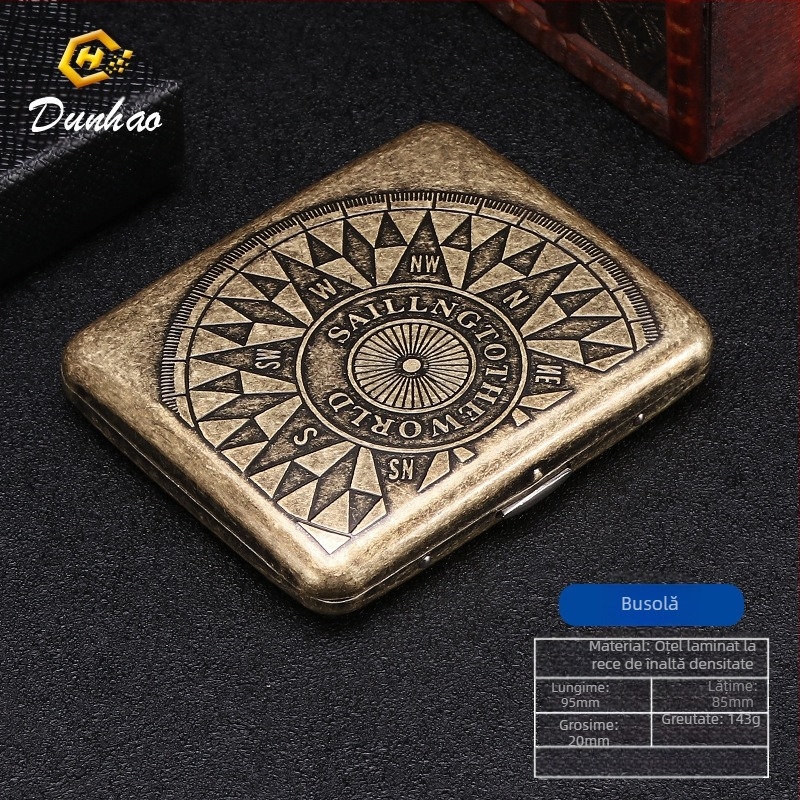 Cutie de țigări din cupru pur, cu flori condensate din bronz, cu 20 de pachete, cutie cadou sculptată, cu flori sculptate, rezistentă la presiune, set de fumat rezistent la praf