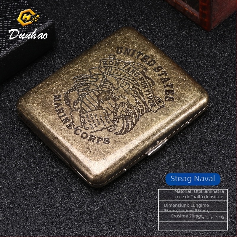 Cutie de țigări din cupru pur, cu flori condensate din bronz, cu 20 de pachete, cutie cadou sculptată, cu flori sculptate, rezistentă la presiune, set de fumat rezistent la praf