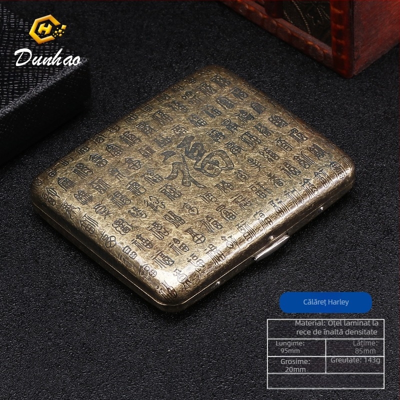 Cutie de țigări din cupru pur, cu flori condensate din bronz, cu 20 de pachete, cutie cadou sculptată, cu flori sculptate, rezistentă la presiune, set de fumat rezistent la praf