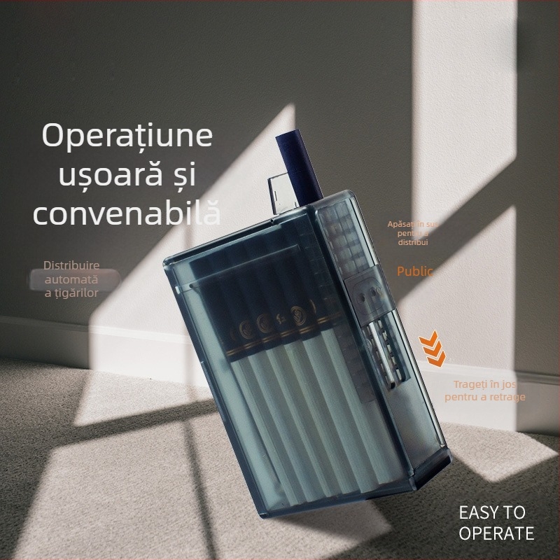 Nouă cutie automată pentru țigări, pachet de 20, pachet întreg, cutie automată intermitentă, cu suprafață ABS mată, translucidă, rezistentă la umiditate