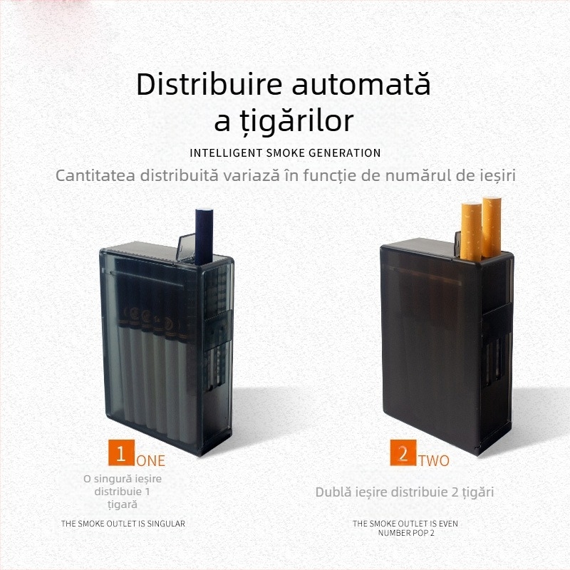 Nouă cutie automată pentru țigări, pachet de 20, pachet întreg, cutie automată intermitentă, cu suprafață ABS mată, translucidă, rezistentă la umiditate
