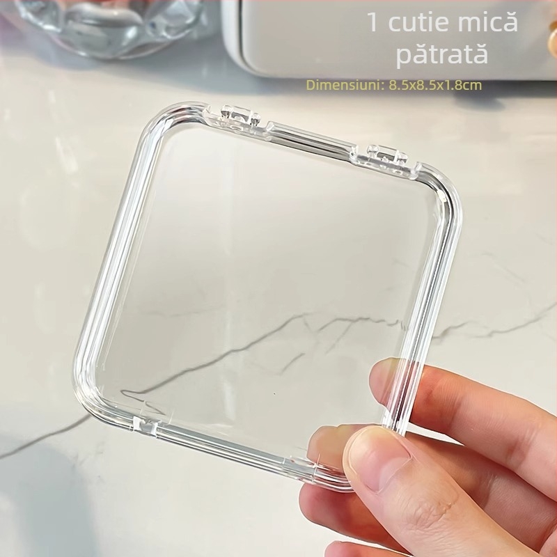 1 buc cristal brățară brățară cutie de depozitare pentru birou bijuterii colier bijuterii praf rezistent la praf cutie de afișare pentru birou