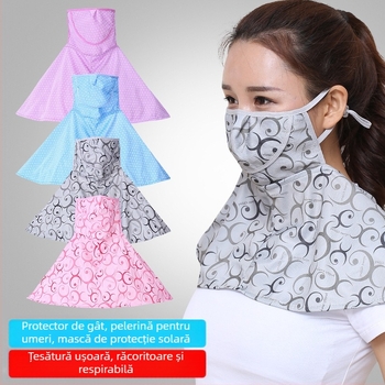 Mască de față cu protecție solară la modă nouă transfrontalieră, rezistentă la UV, respirabilă, la modă, all-match, mască de față pentru exterior, mască de echitație