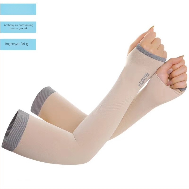 Manșon de mătase de gheață pentru bărbați și femei, de vară, cu protecție solară, rezistent la UV, absorbant al transpirației, respirabil, elastic mare, pentru braț