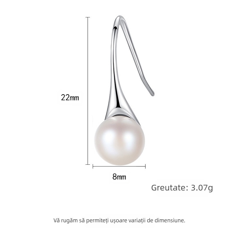 Cercei PAG & MAG cu perle Advanced Sense S925, cercei cu cârlig pentru urechi, mărgele de pâine aburită 8-8,5 mm, ornamente elegante din argint