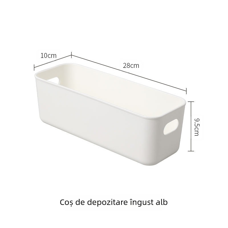 Coș de depozitare din plastic, coș portabil pentru sertar, bucătărie, baie, dulap de birou, coș de depozitare