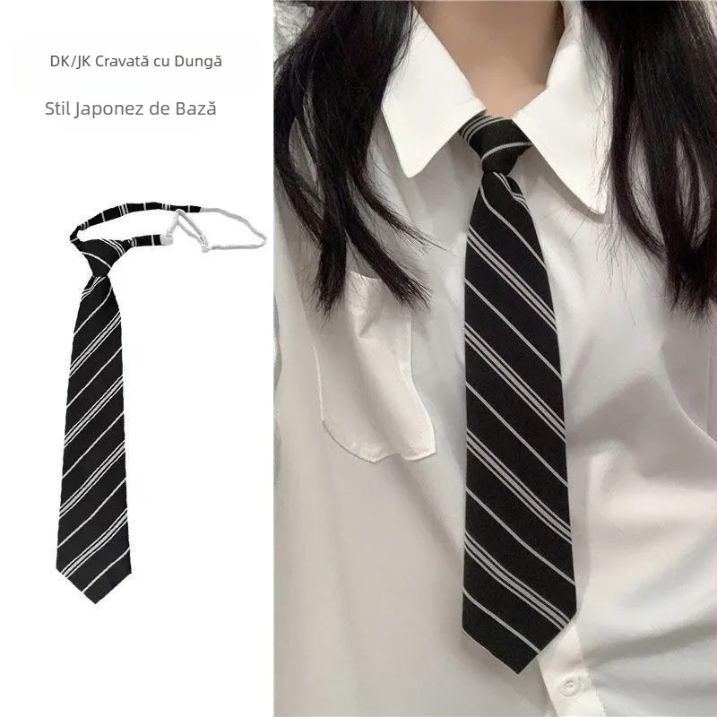 Stil academic, stil coreean DK, bărbați, fără dungi, cravată JK, cămașă pentru femei cu nod de cravată, uniformă școlară japoneză casual pentru studenți