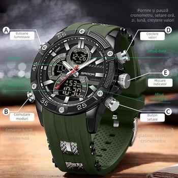 Ceas de alarmă electronic multifuncțional luminos impermeabil pentru bărbați, comerț exterior transfrontalier, sport, modă, explozii live