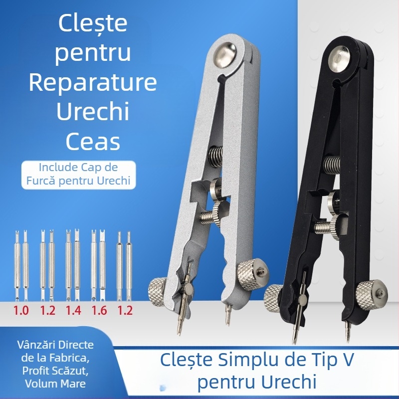Instrumente de reparare a ceasurilor pentru dezasamblarea curelei de ceas Clește pentru urechi 6825 Instrumente pentru ceasuri Clește pentru dezasamblarea și asamblarea urechilor Lot de urechi în formă de V Îndepărtarea urechilor