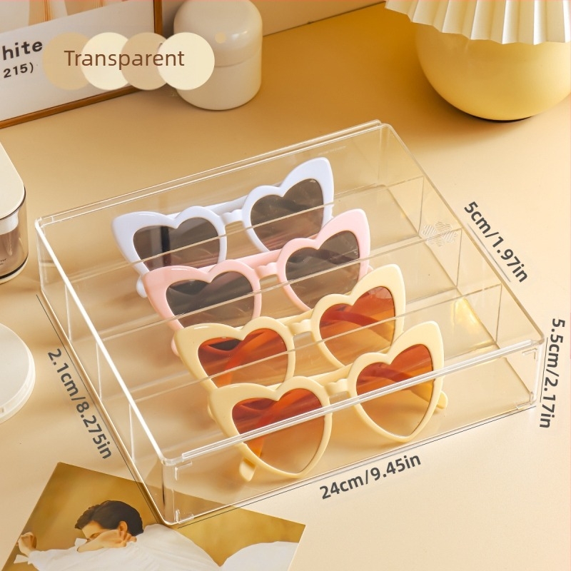 În stoc, raft de depozitare pentru ochelari de soare, 10 perechi, îngroșat, cu două rânduri, pentru magazin, cu tejghea, transparent