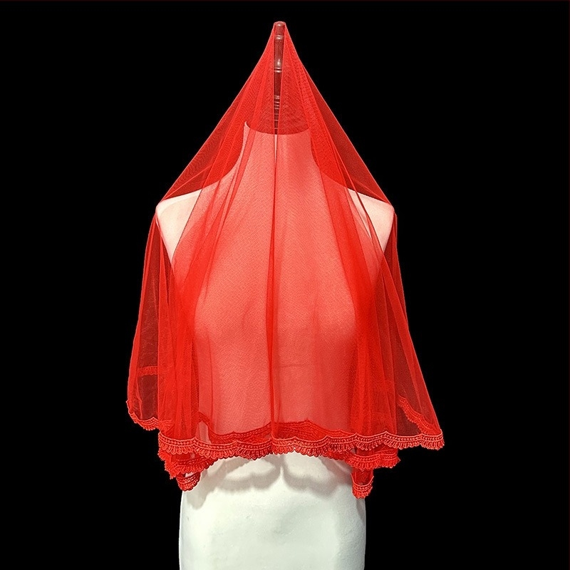 Rochie de mireasă din fire roșii pentru femei, model Xiuhe, rochie roșie chinezească, stil retro, scurtă, din dantelă, fire foto