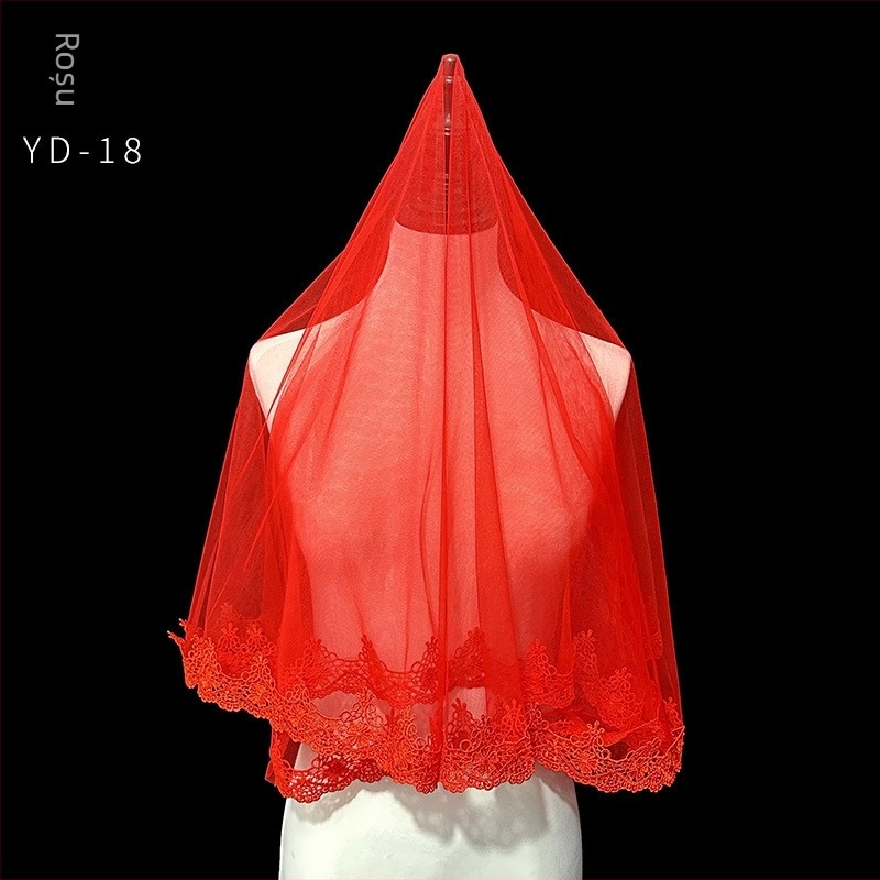 Rochie de mireasă din fire roșii pentru femei, model Xiuhe, rochie roșie chinezească, stil retro, scurtă, din dantelă, fire foto