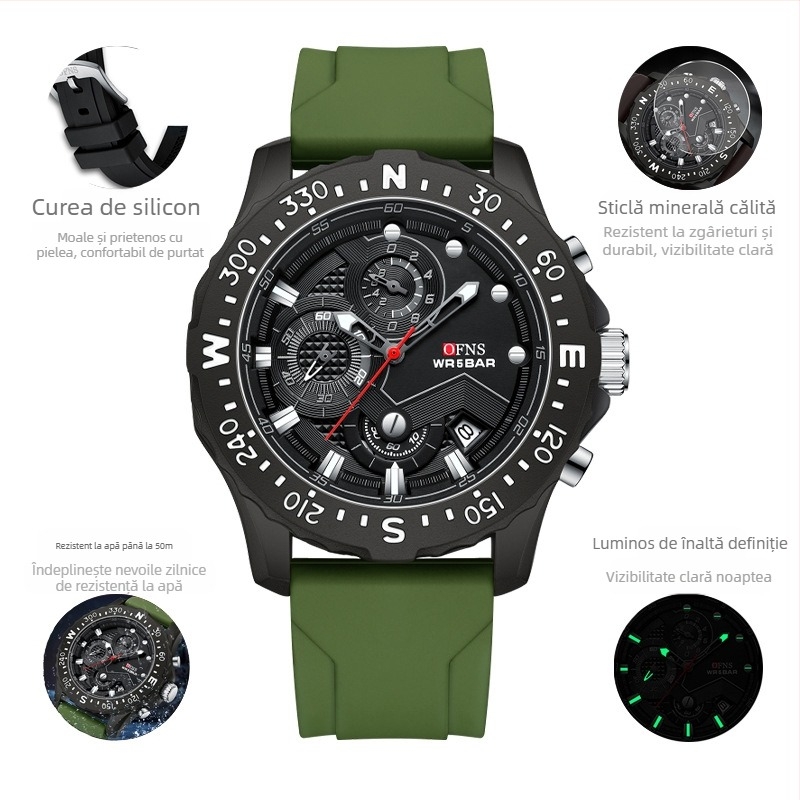 Ceas electronic pentru bărbați, cuarț, modă, calendar simplu, sport, multifuncțional, impermeabil, aprovizionare din fabrică 2024 nou