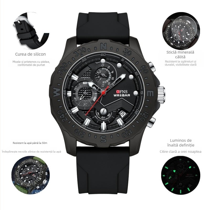 Ceas electronic pentru bărbați, cuarț, modă, calendar simplu, sport, multifuncțional, impermeabil, aprovizionare din fabrică 2024 nou