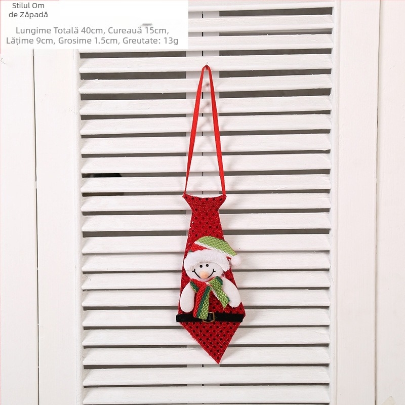 Decorațiuni de Crăciun noi Moș Crăciun om de zăpadă elk pandantiv adulți copii cadou creativ cravată decorare