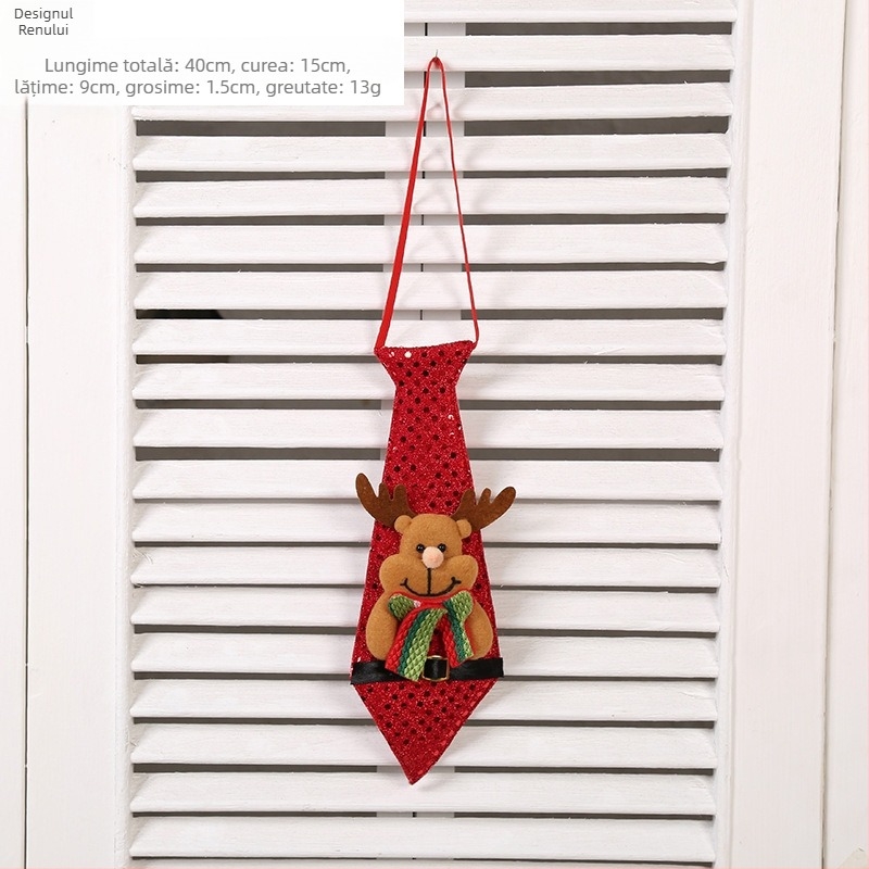 Decorațiuni de Crăciun noi Moș Crăciun om de zăpadă elk pandantiv adulți copii cadou creativ cravată decorare