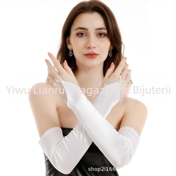 Mănuși de damă 1920 Masquerade pentru rochie de mireasă, cu protecție solară, mănuși lungi de șlefuit cu cârlig, Hittone TUME