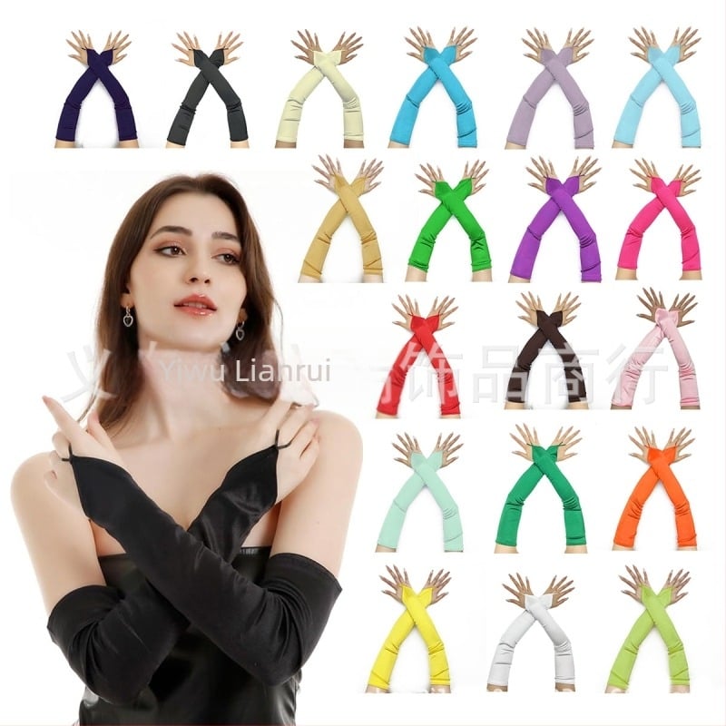 Mănuși de damă 1920 Masquerade pentru rochie de mireasă, cu protecție solară, mănuși lungi de șlefuit cu cârlig, Hittone TUME