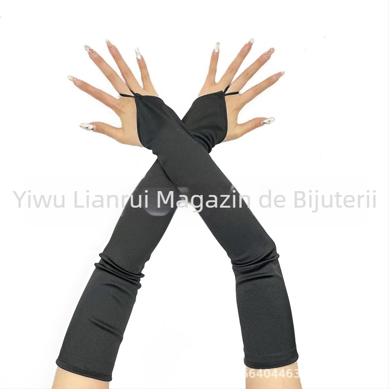 Mănuși de damă 1920 Masquerade pentru rochie de mireasă, cu protecție solară, mănuși lungi de șlefuit cu cârlig, Hittone TUME