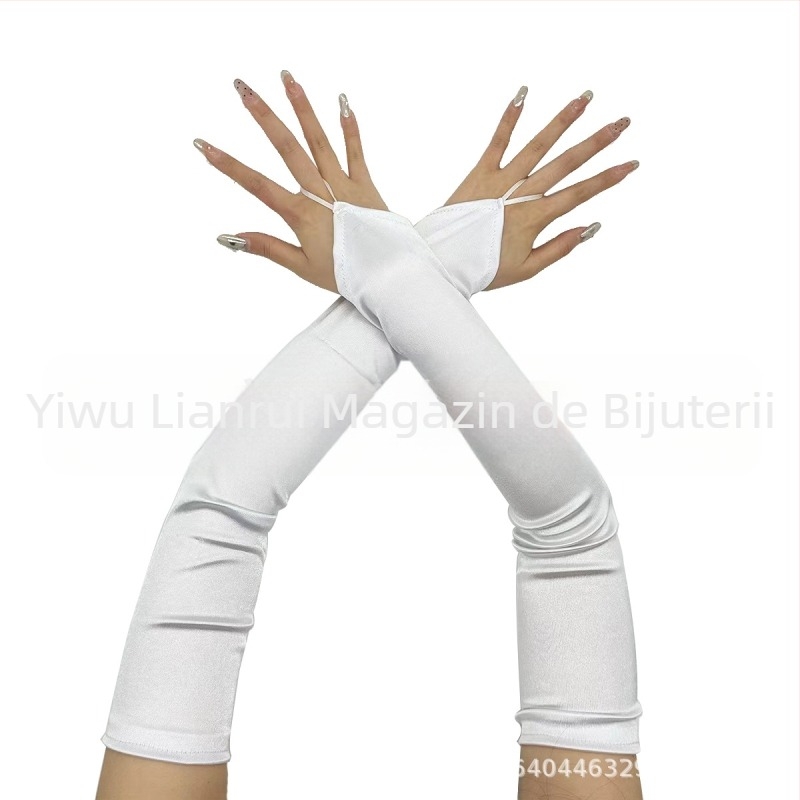 Mănuși de damă 1920 Masquerade pentru rochie de mireasă, cu protecție solară, mănuși lungi de șlefuit cu cârlig, Hittone TUME