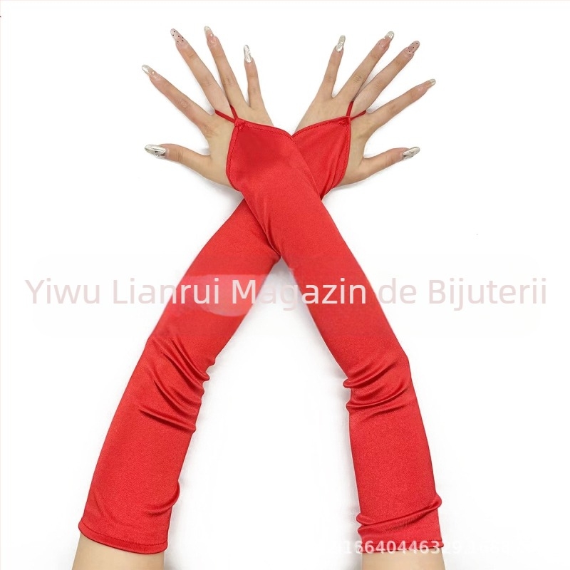 Mănuși de damă 1920 Masquerade pentru rochie de mireasă, cu protecție solară, mănuși lungi de șlefuit cu cârlig, Hittone TUME