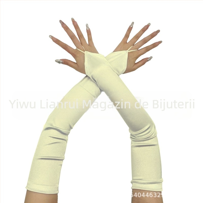 Mănuși de damă 1920 Masquerade pentru rochie de mireasă, cu protecție solară, mănuși lungi de șlefuit cu cârlig, Hittone TUME