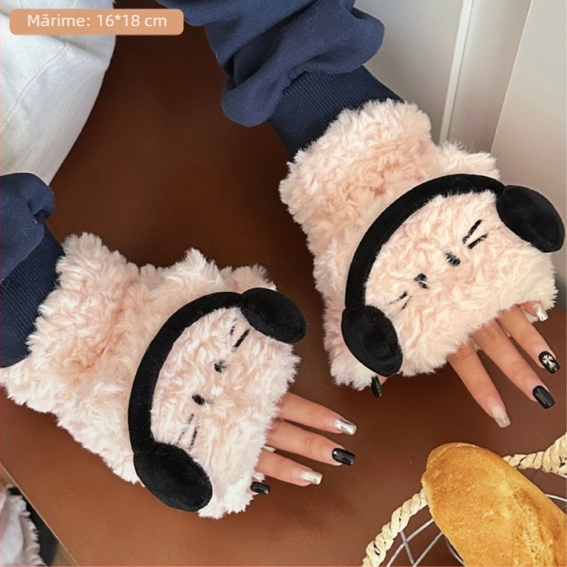 Mănuși de iarnă Sweet Joker pentru fete, rezistente la frig, costum de ciclism cald, rezistent la vânt, tăieturi pe jumătate de deget, bijuterii drăguțe