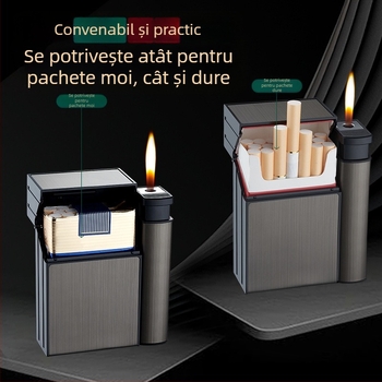 Brichetă cu husă de țigară creativă Internet Red, integrată, pachet de 20, personalizată, portabilă, rezistentă la presiune, rezistentă la umiditate, cu brichetă